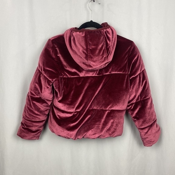 Old NAVY Velvet Dark Pink Puffer Jacket L (10-12) - Picture 10 of 13